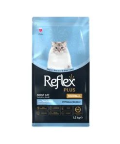 Reflex Plus Adult Cat Food Hairball & Indoor with Salmon – 1.5 Kg
